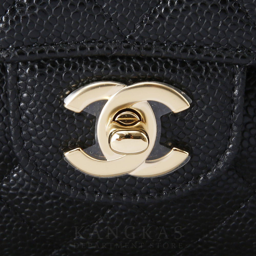 CHANEL(USED)샤넬 클래식 캐비어 미듐 금장
