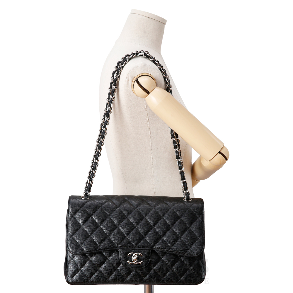 CHANEL(USED)샤넬 캐비어 클래식 점보 은장