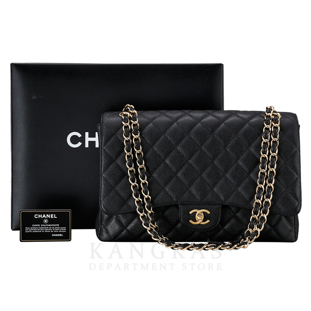 CHANEL(USED)샤넬 클래식 캐비어 맥시 블랙