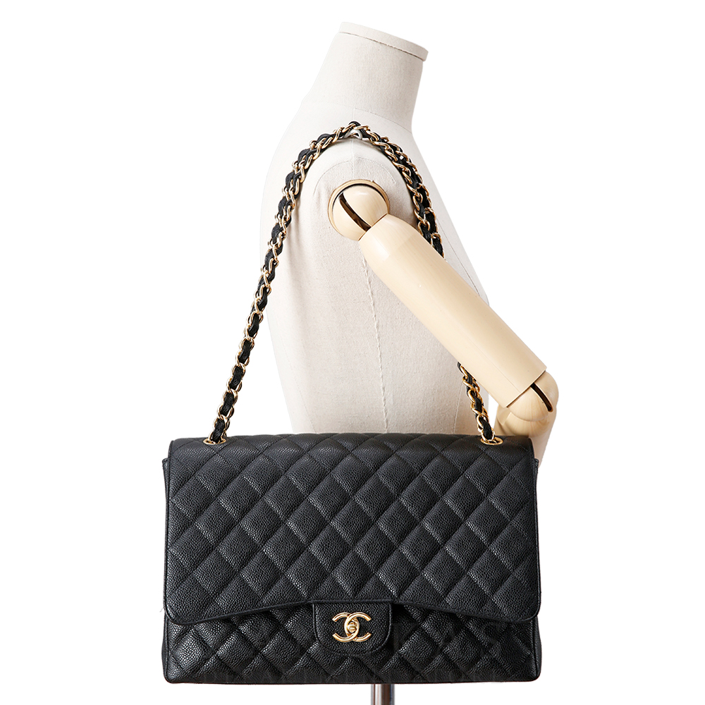 CHANEL(USED)샤넬 클래식 캐비어 맥시 블랙
