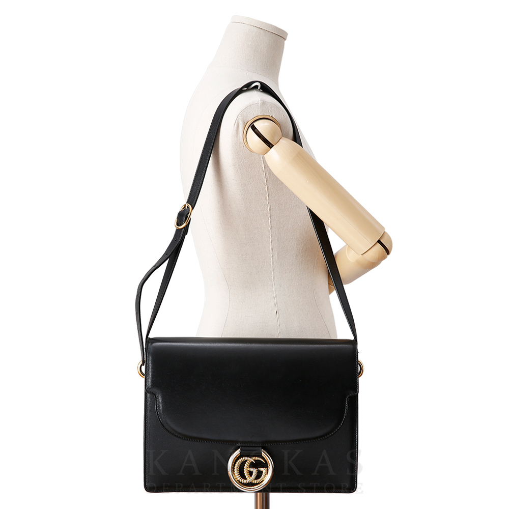 GUCCI(USED) 구찌 GG링 레더 숄더백 589471