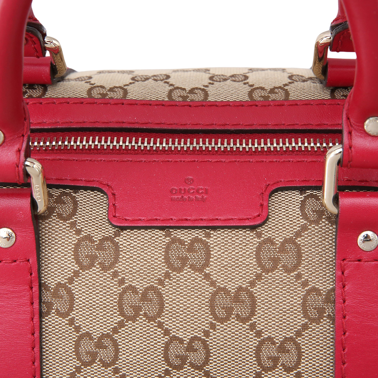 GUCCI(USED)구찌 패브릭 보스턴백