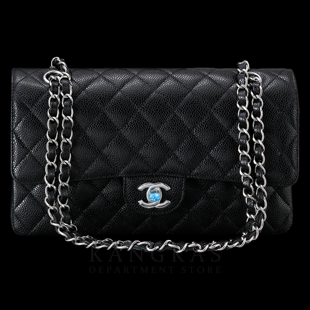 CHANEL(USED)샤넬 클래식 캐비어 미듐 은장