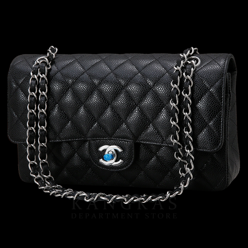 CHANEL(USED)샤넬 클래식 캐비어 미듐 은장