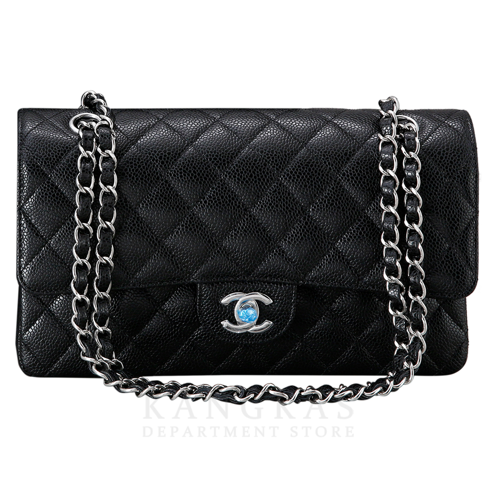 CHANEL(USED)샤넬 클래식 캐비어 미듐 은장