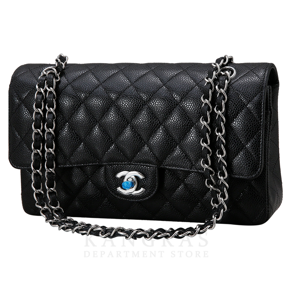 CHANEL(USED)샤넬 클래식 캐비어 미듐 은장
