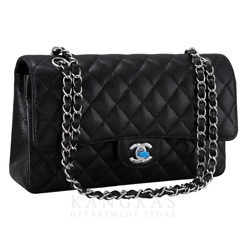 CHANEL(USED)샤넬 클래식 캐비어 미듐 은장