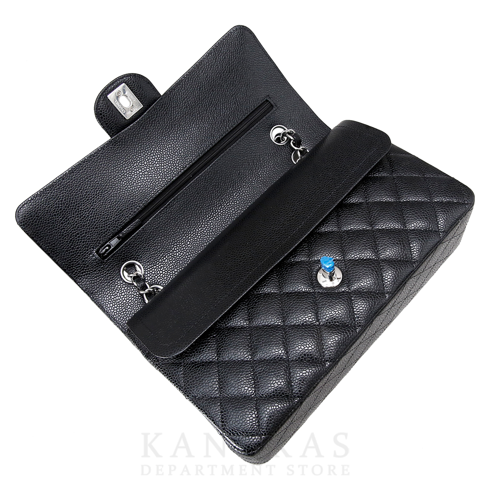 CHANEL(USED)샤넬 클래식 캐비어 미듐 은장