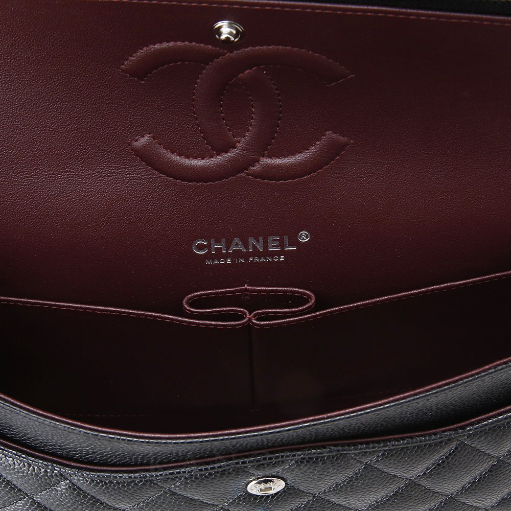 CHANEL(USED)샤넬 클래식 캐비어 미듐 은장