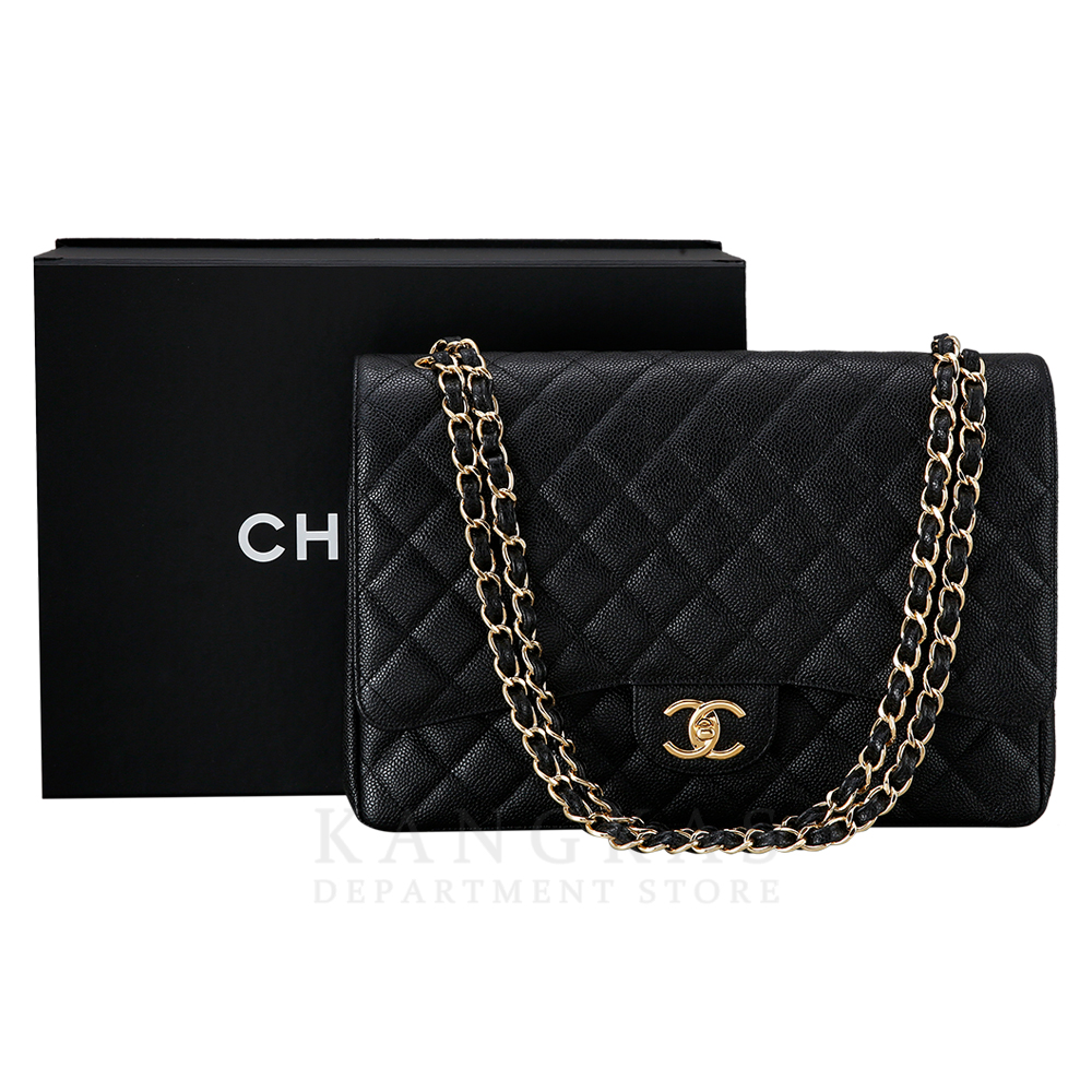 CHANEL(USED)샤넬 클래식 캐비어 맥시 블랙