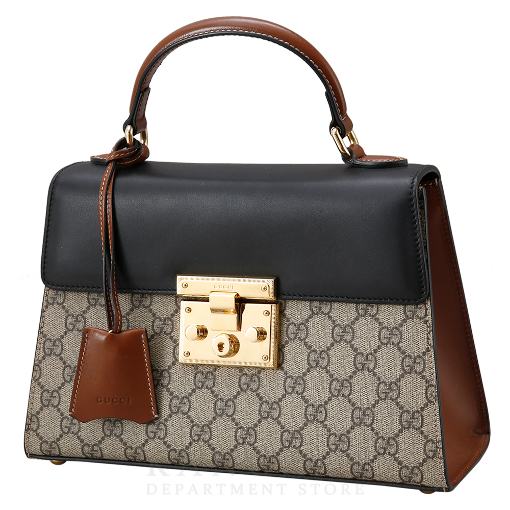 GUCCI(USED)구찌 GG로고 수프림 패드락 탑 핸들백
