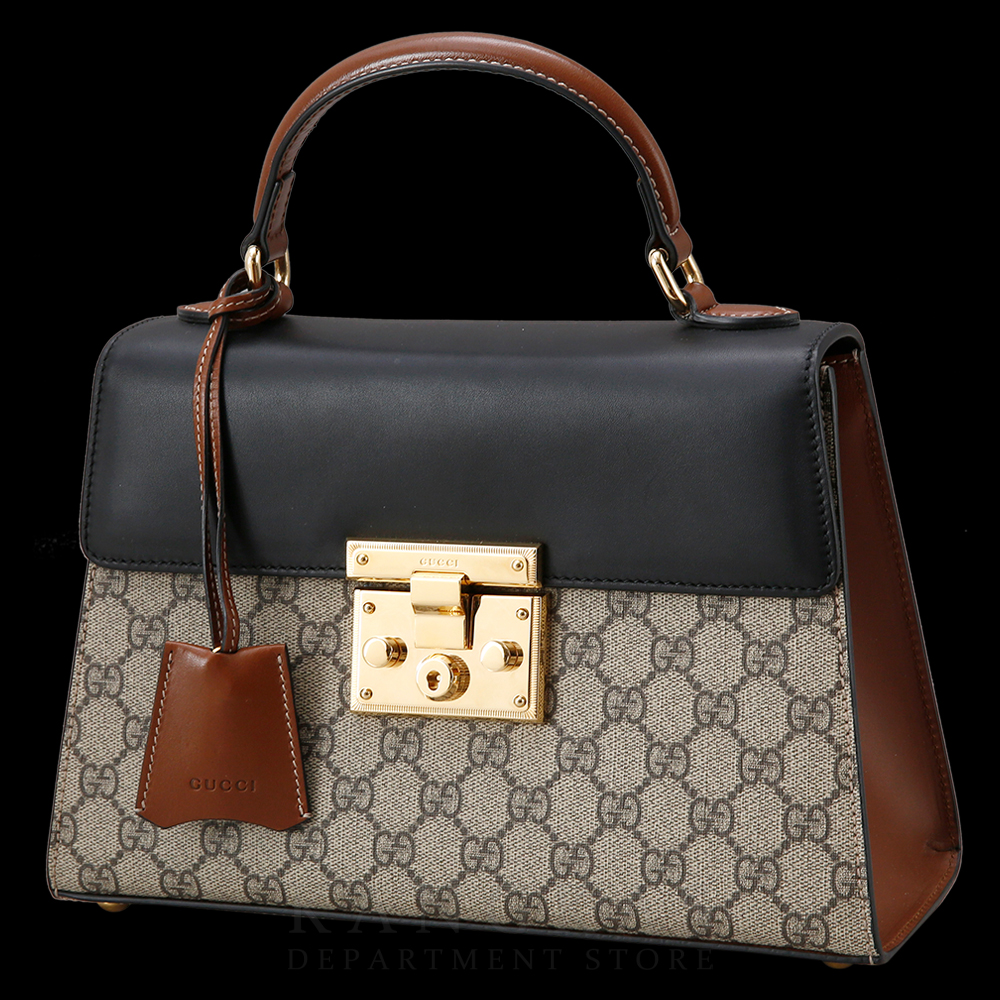 GUCCI(USED)구찌 GG로고 수프림 패드락 탑 핸들백