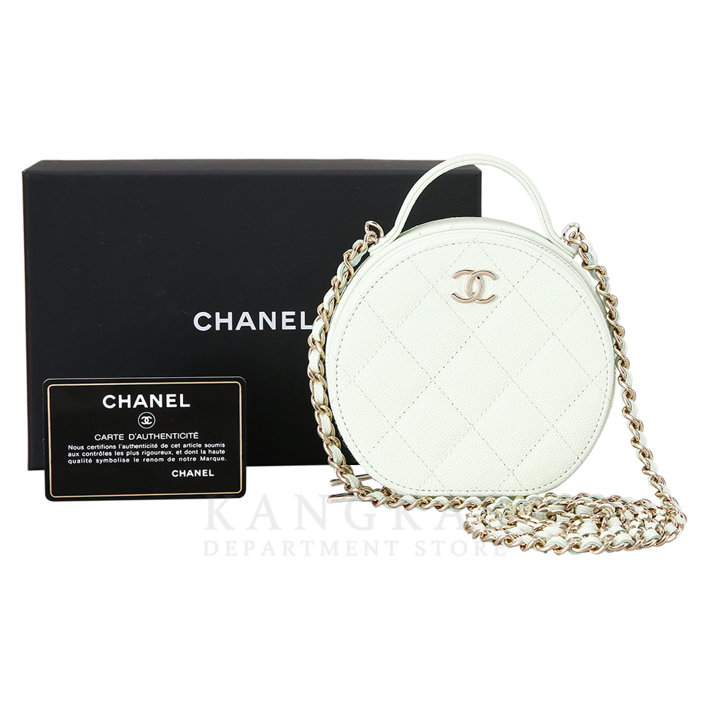 CHANEL(USED)샤넬 시즌 캐비어 라운드 체인 미니백