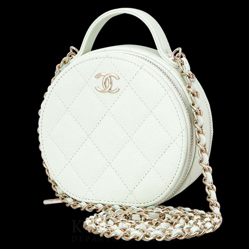 CHANEL(USED)샤넬 시즌 캐비어 라운드 체인 미니백