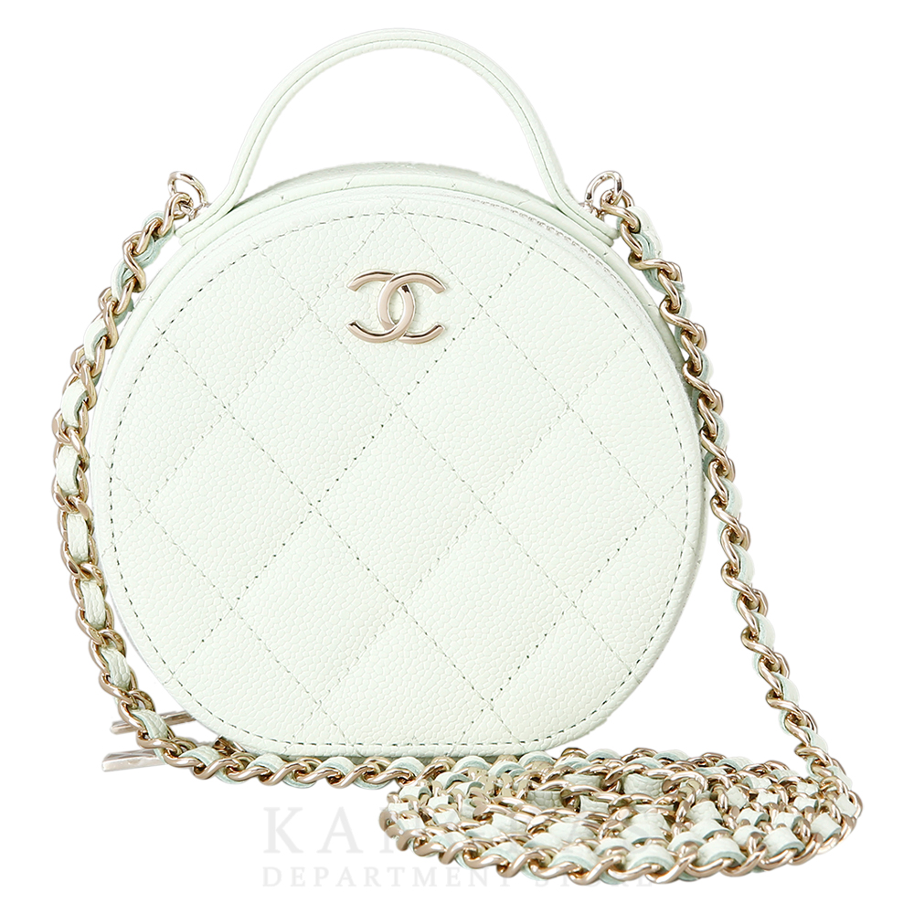 CHANEL(USED)샤넬 시즌 캐비어 라운드 체인 미니백