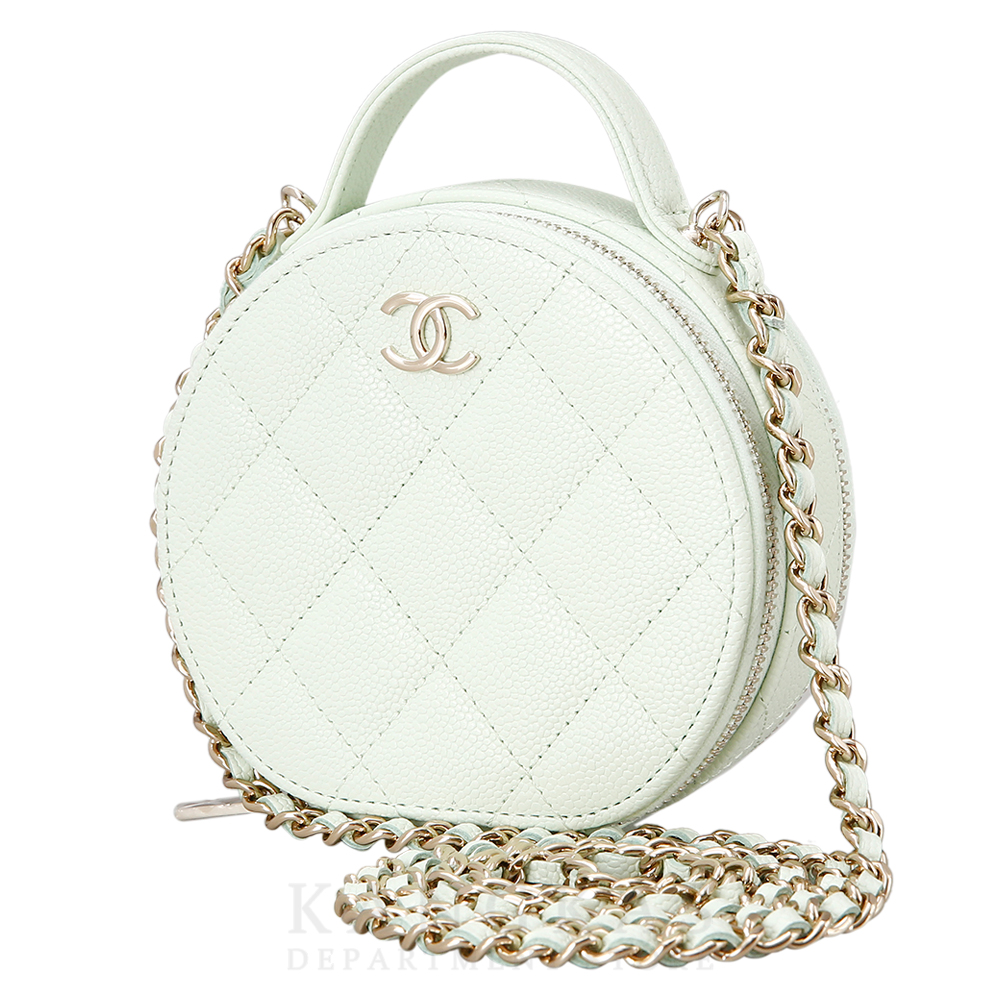 CHANEL(USED)샤넬 시즌 캐비어 라운드 체인 미니백