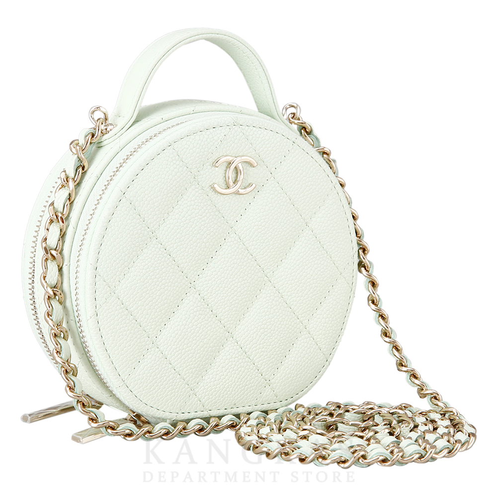 CHANEL(USED)샤넬 시즌 캐비어 라운드 체인 미니백