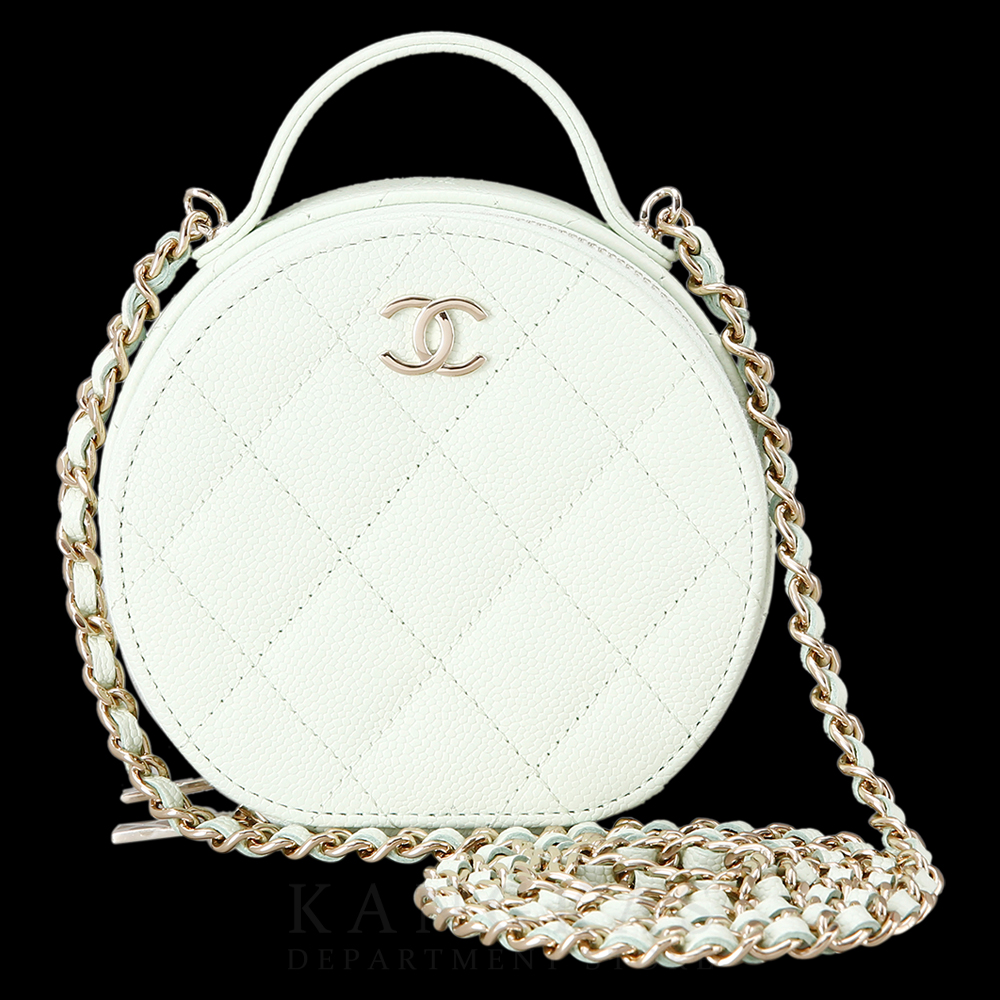 CHANEL(USED)샤넬 시즌 캐비어 라운드 체인 미니백
