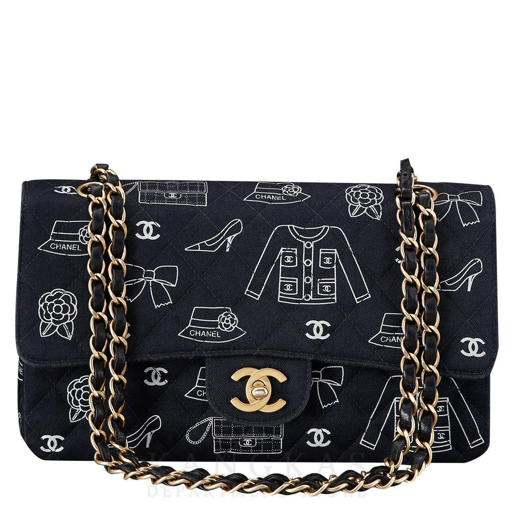 CHANEL(USED)샤넬 패브릭 클래식 미듐