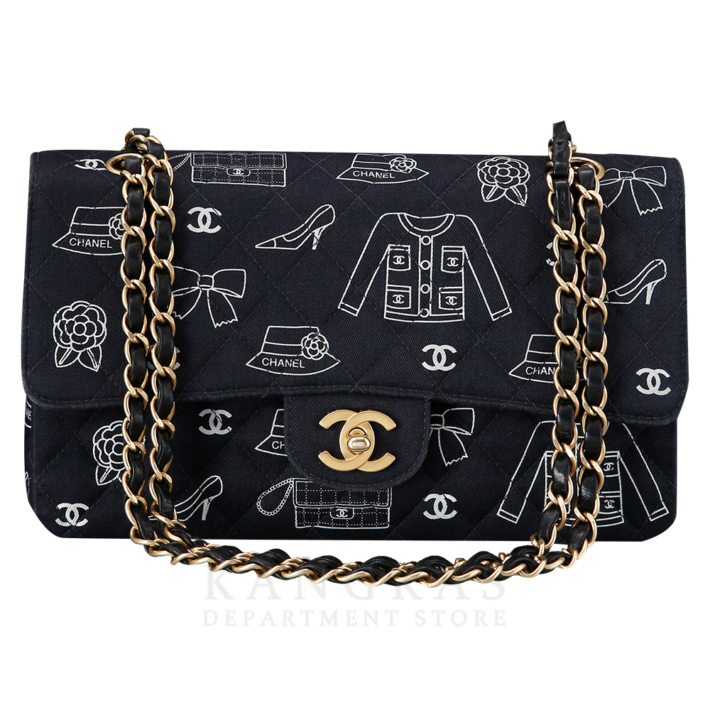CHANEL(USED)샤넬 패브릭 클래식 미듐