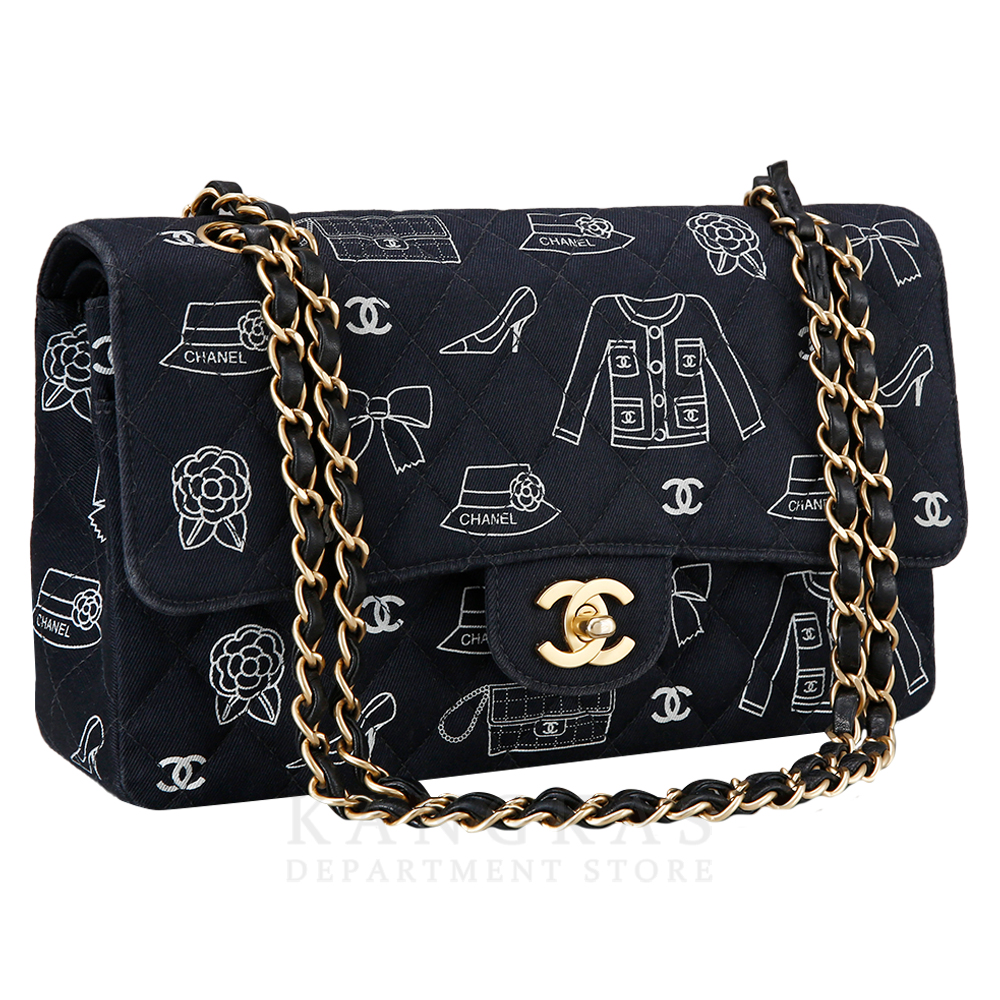 CHANEL(USED)샤넬 패브릭 클래식 미듐