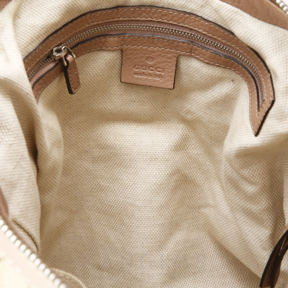 GUCCI(USED)구찌 뱀부 핸들 자가드 숄더백