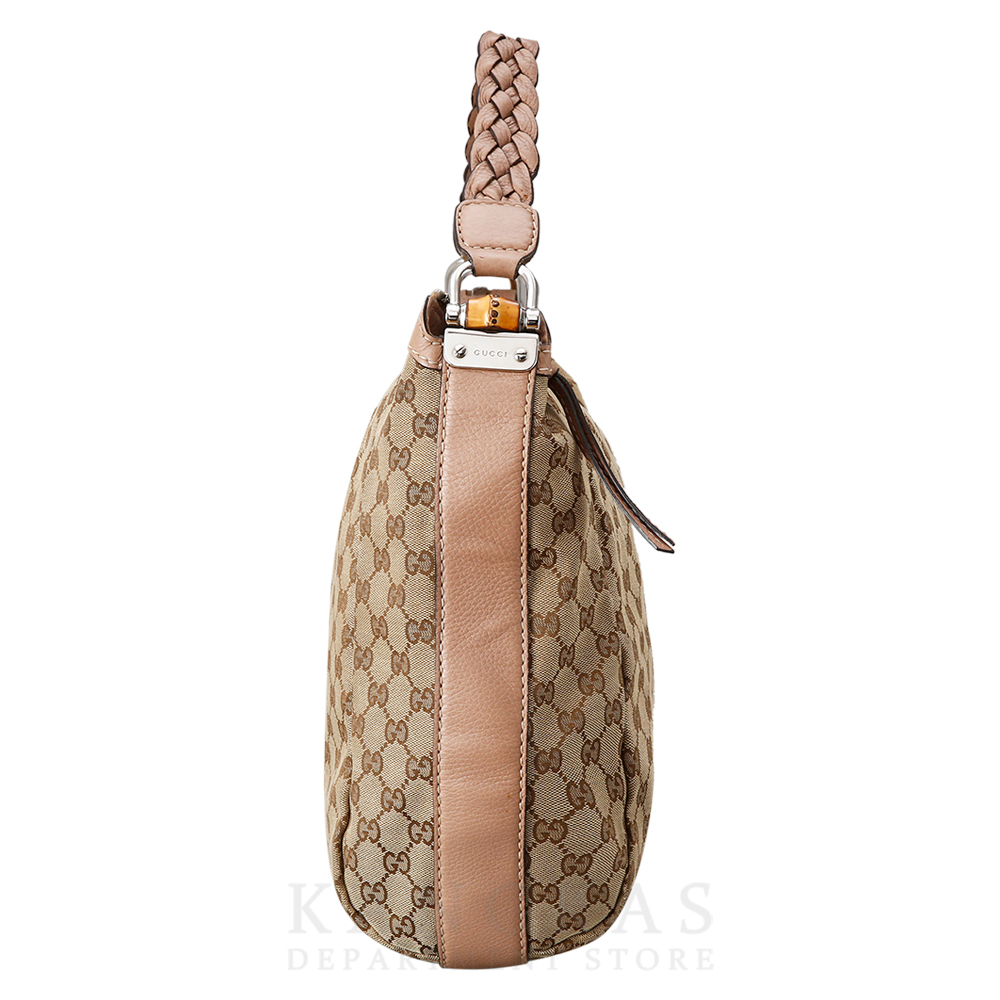 GUCCI(USED)구찌 뱀부 핸들 자가드 숄더백