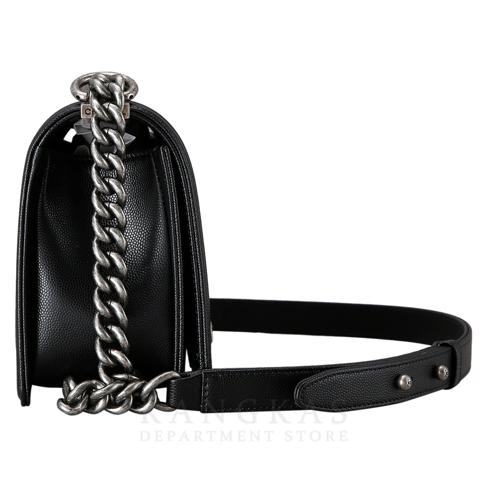 CHANEL(USED)샤넬 보이샤넬 캐비어 미듐 은장