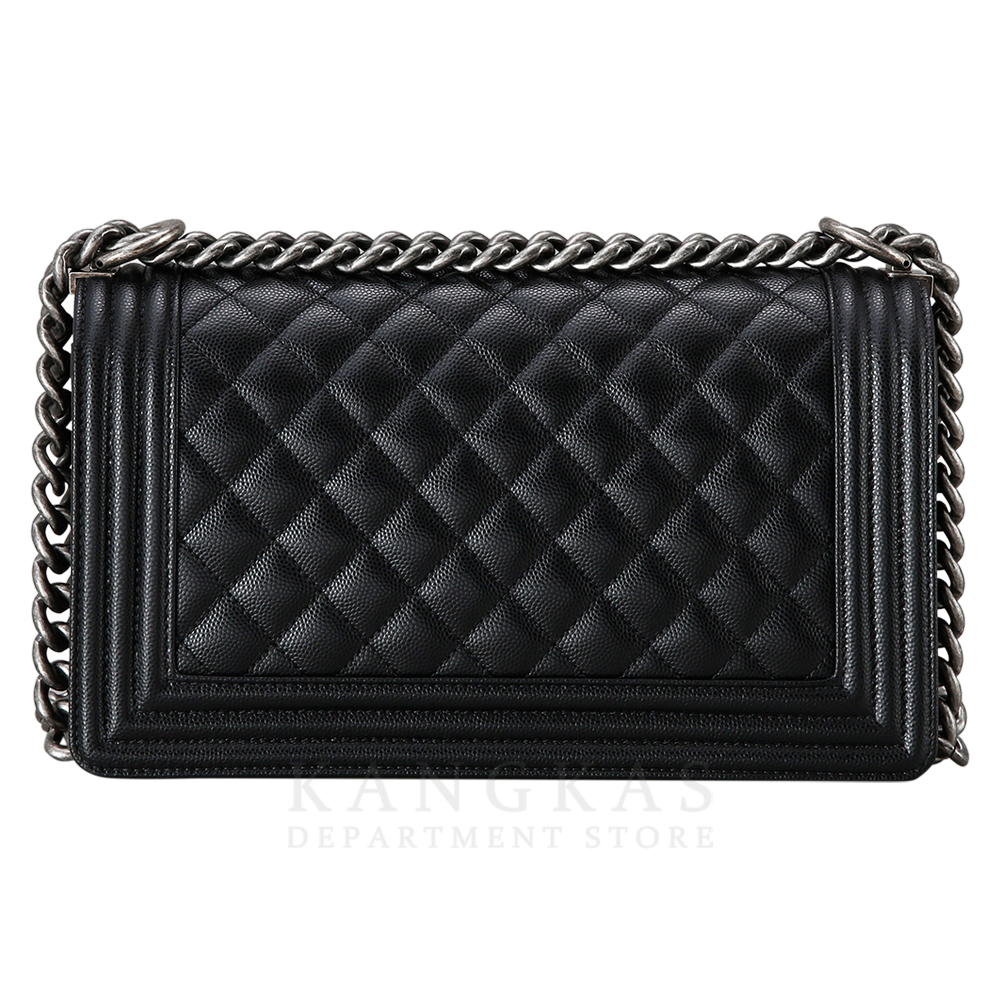 CHANEL(USED)샤넬 보이샤넬 캐비어 미듐 은장