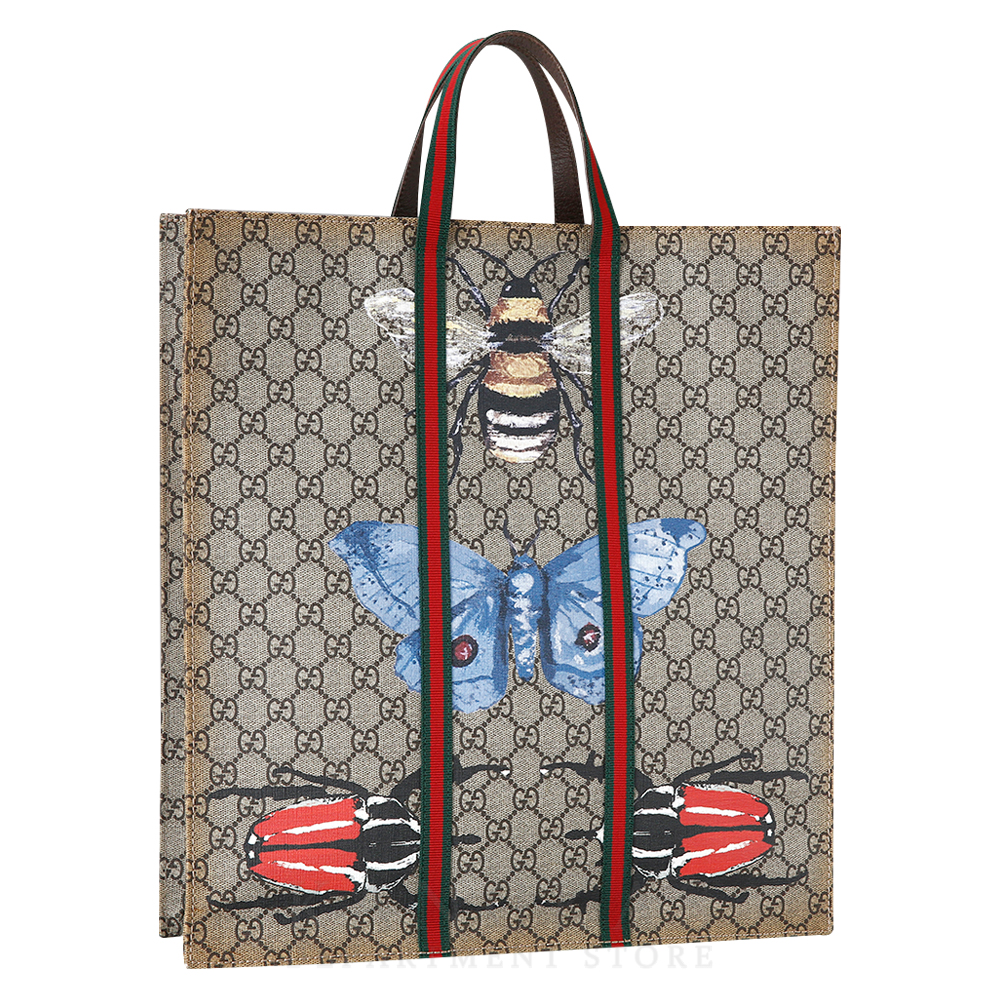 GUCCI(USED)구찌 493610 GG수프림 애니멀 프린팅 토트백