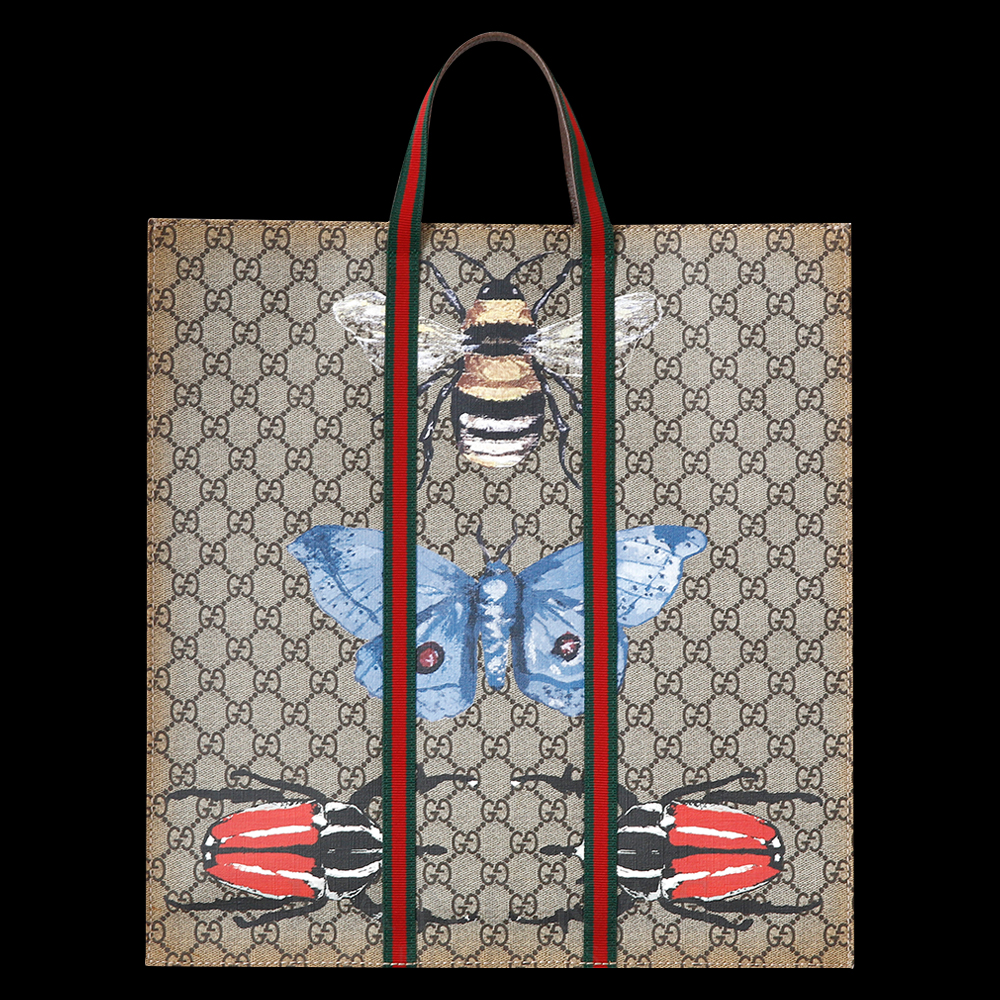 GUCCI(USED)구찌 493610 GG수프림 애니멀 프린팅 토트백