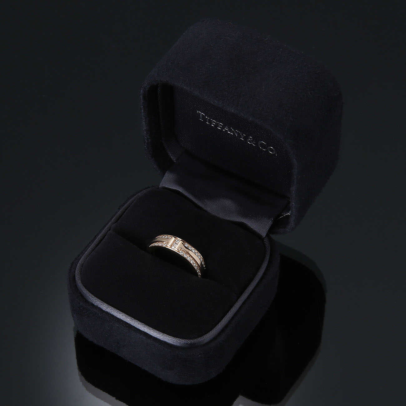 TIFFANY(USED)티파니 T네로우 다이아 파베 링 44.5#