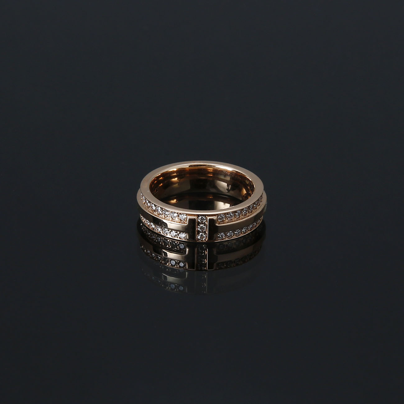 TIFFANY(USED)티파니 T네로우 다이아 파베 링 44.5#