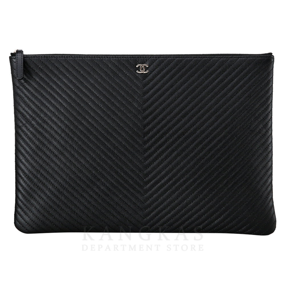 CHANEL(USED)샤넬 클래식 쉐브론 클러치 라지
