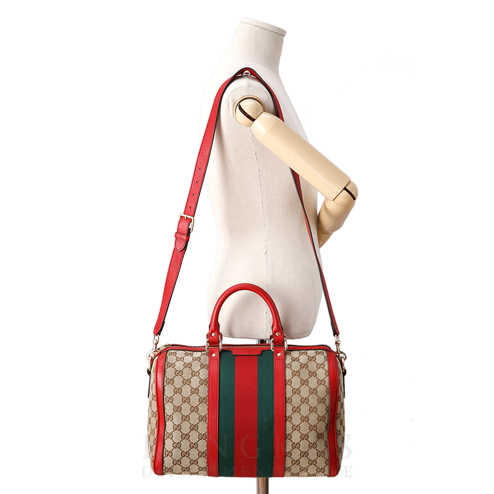 GUCCI(USED) 구찌 GG로고 패브릭 보스턴백