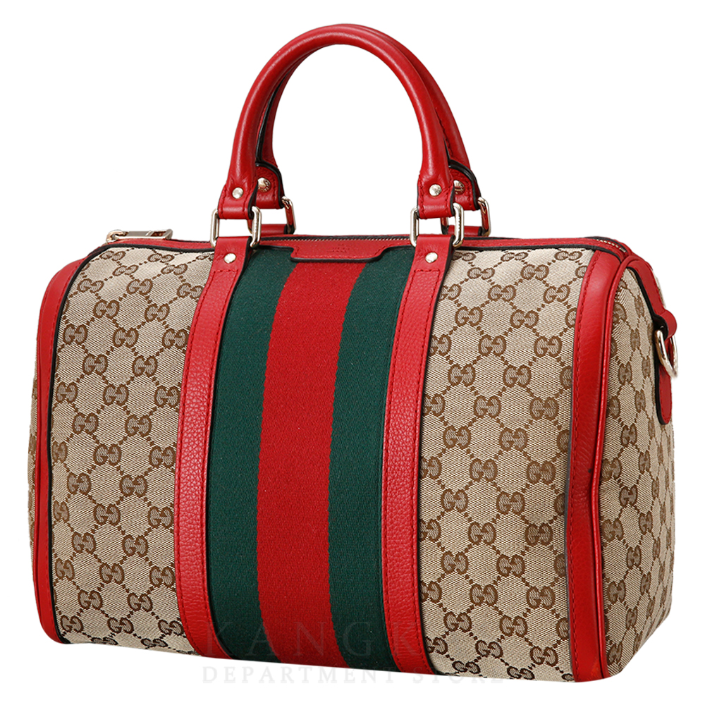 GUCCI(USED) 구찌 GG로고 패브릭 보스턴백