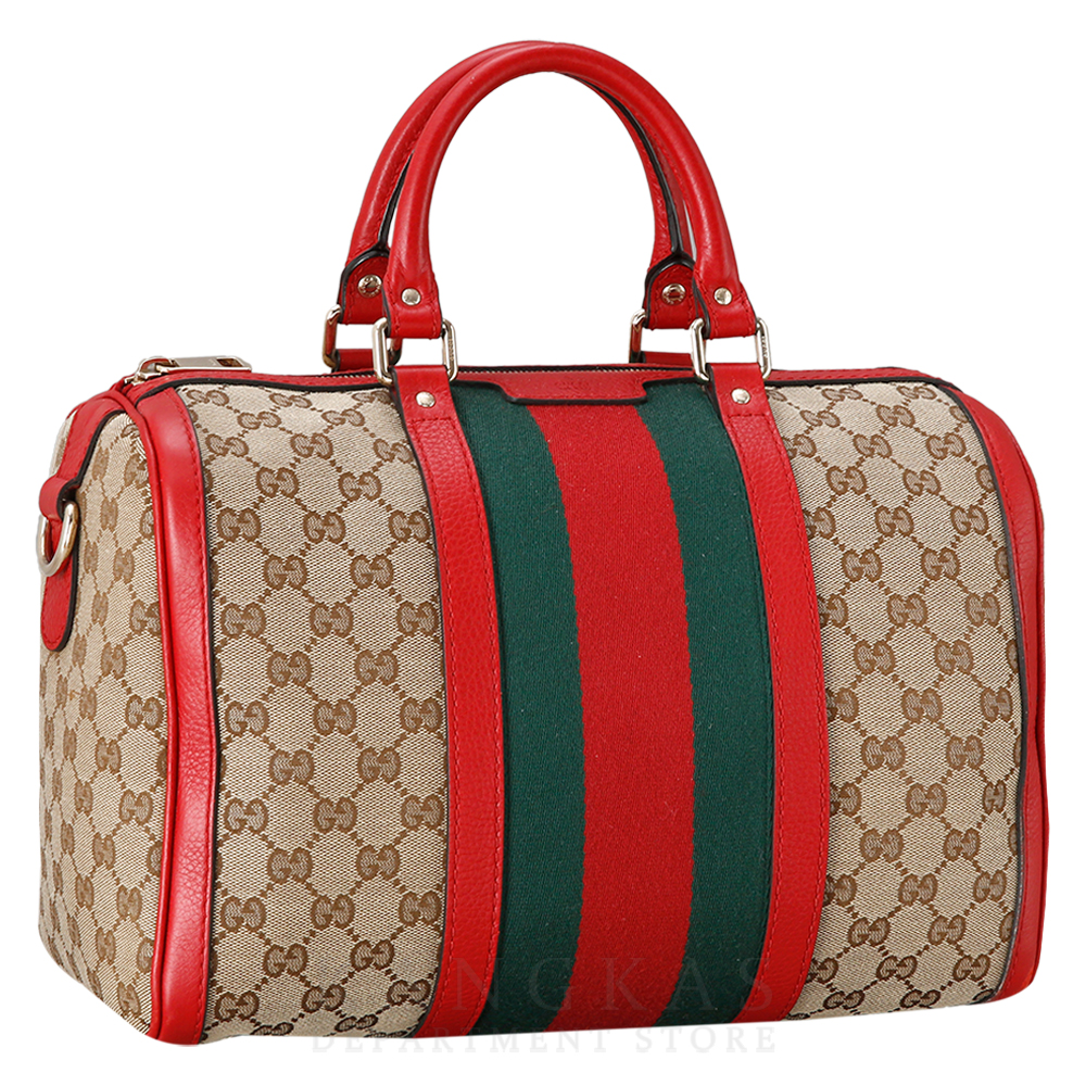 GUCCI(USED) 구찌 GG로고 패브릭 보스턴백