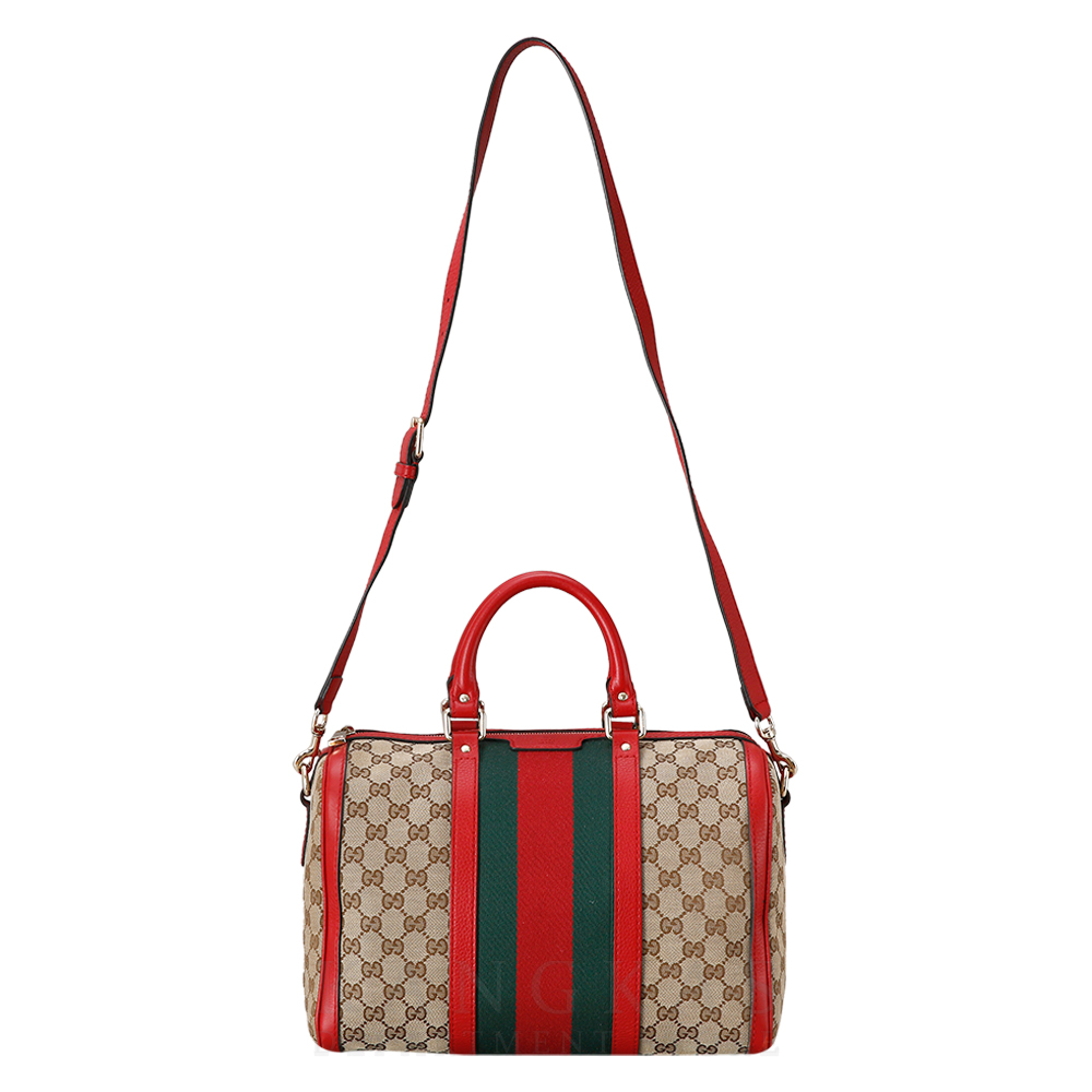 GUCCI(USED) 구찌 GG로고 패브릭 보스턴백