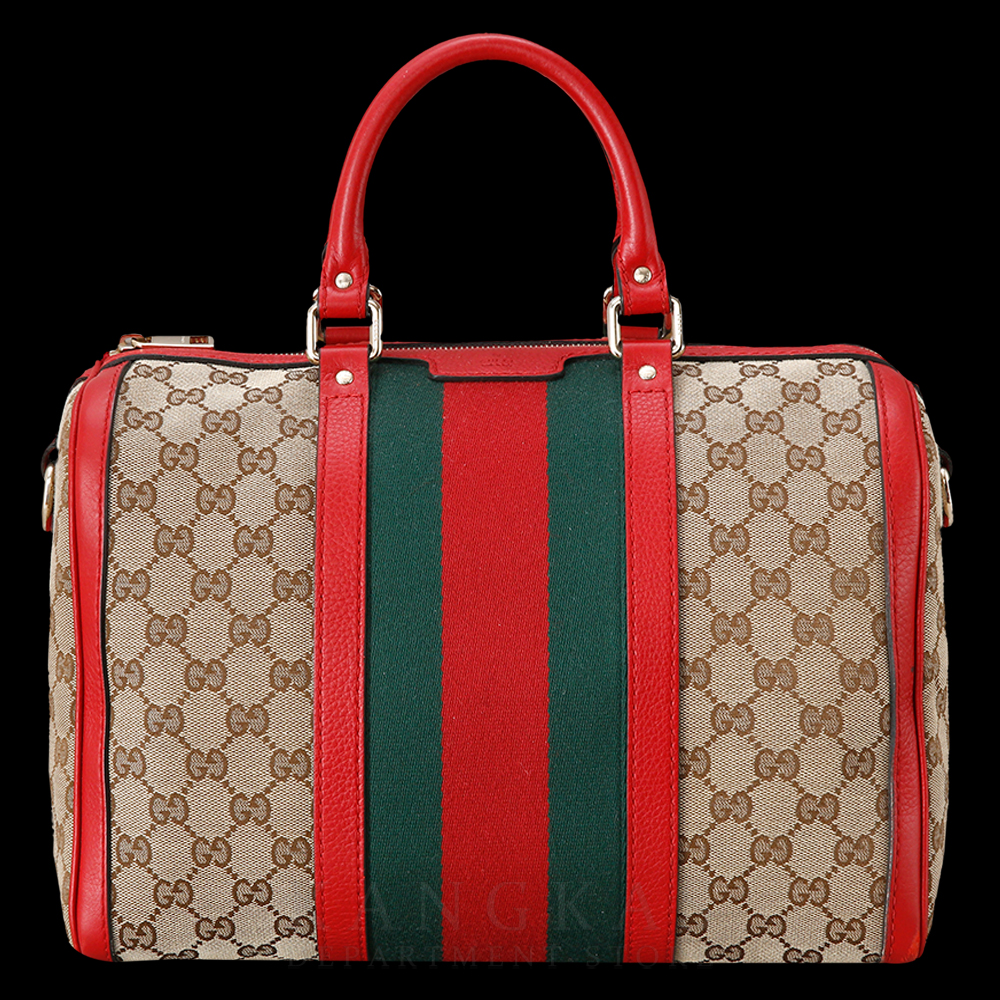 GUCCI(USED) 구찌 GG로고 패브릭 보스턴백