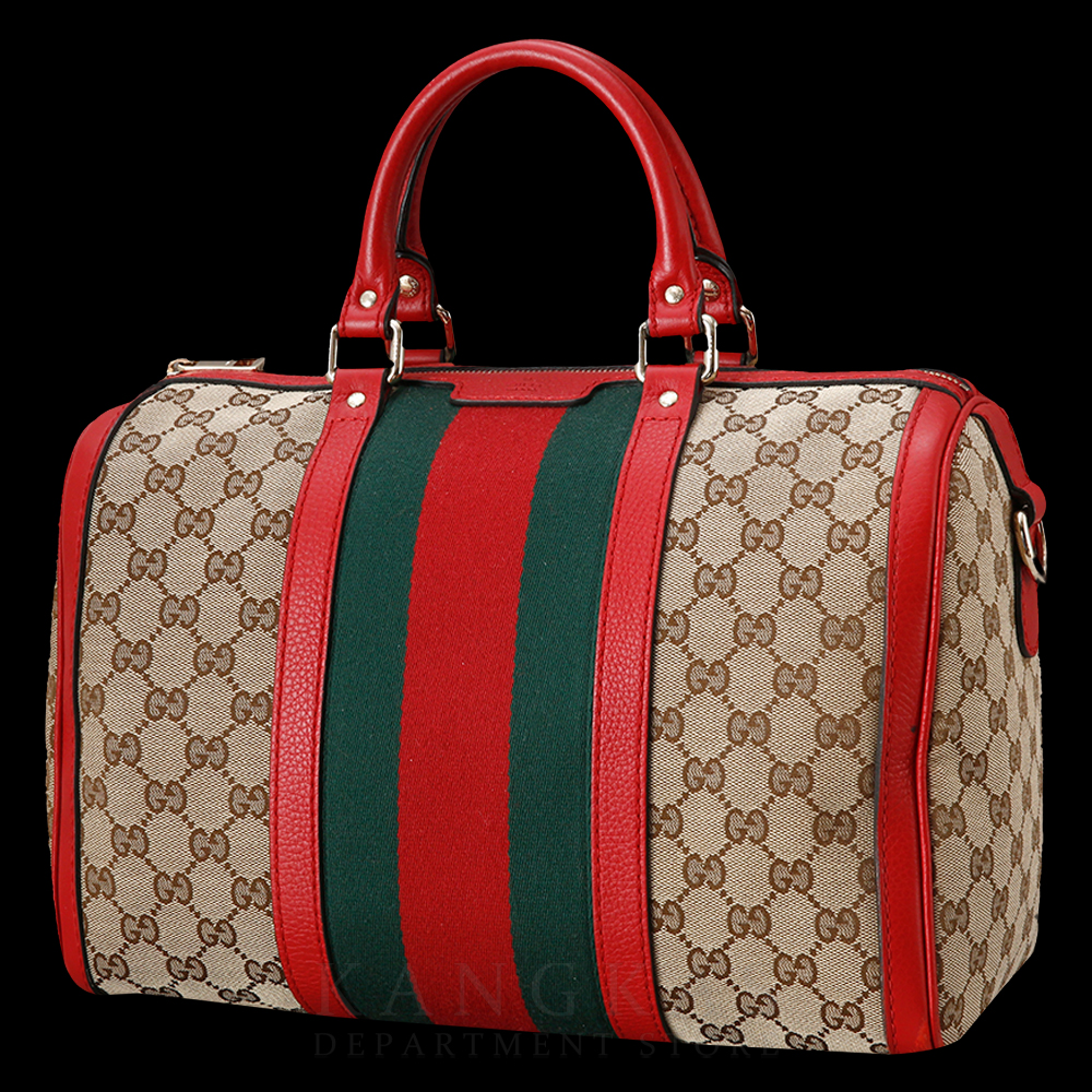 GUCCI(USED) 구찌 GG로고 패브릭 보스턴백