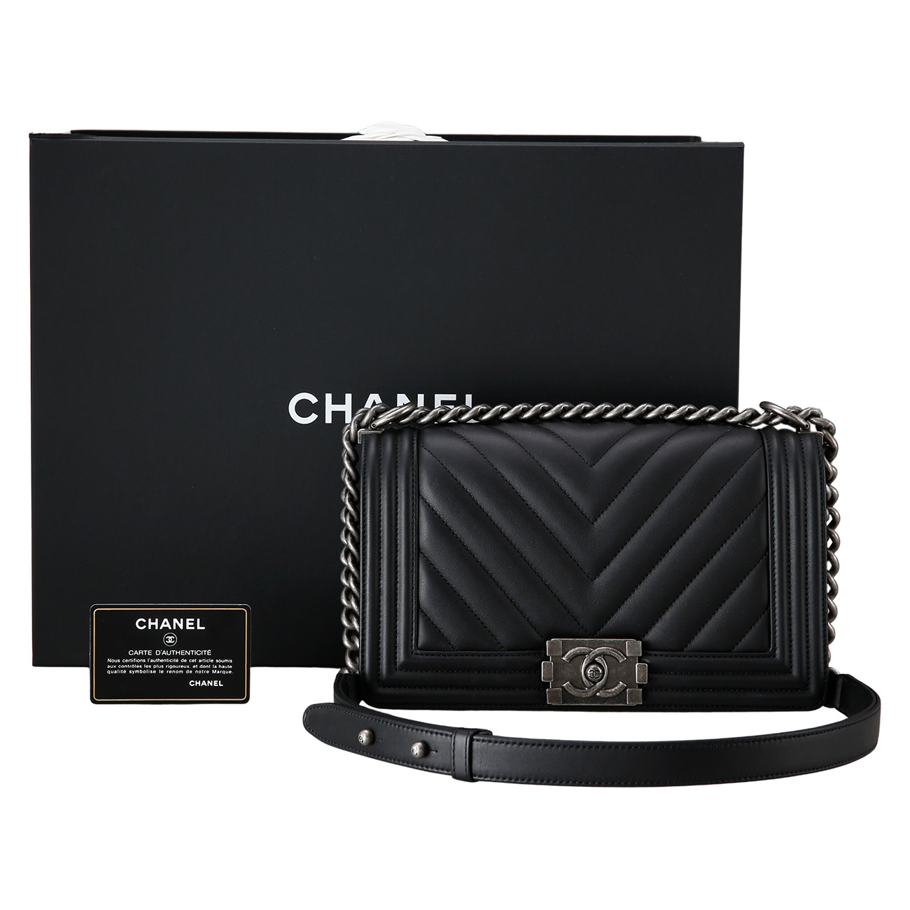 CHANEL(USED)샤넬 보이샤넬 쉐브론 미듐