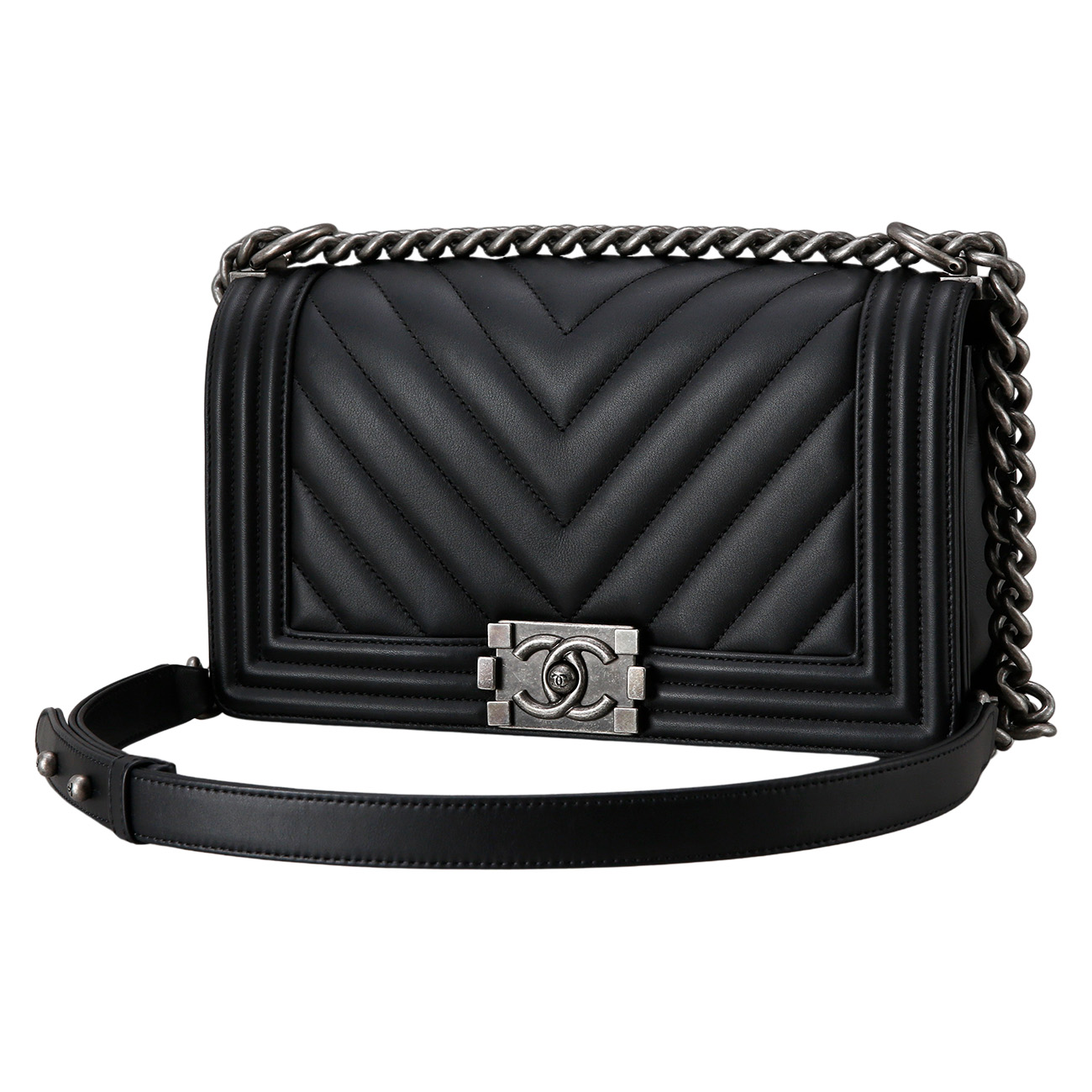 CHANEL(USED)샤넬 보이샤넬 쉐브론 미듐