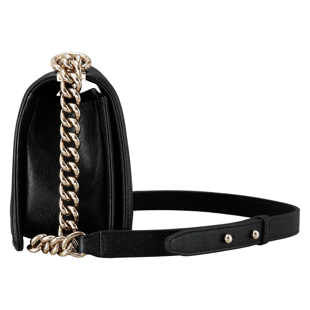 CHANEL(USED)샤넬 캐비어 보이샤넬 쉐브론 미듐