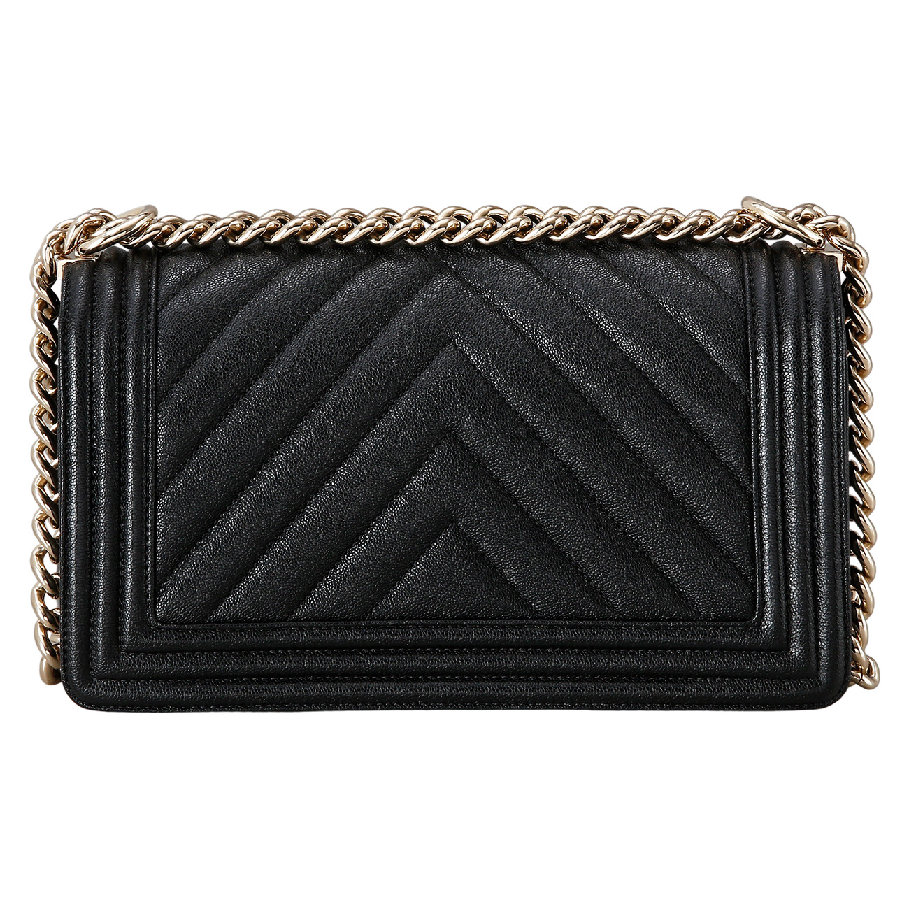 CHANEL(USED)샤넬 캐비어 보이샤넬 쉐브론 미듐