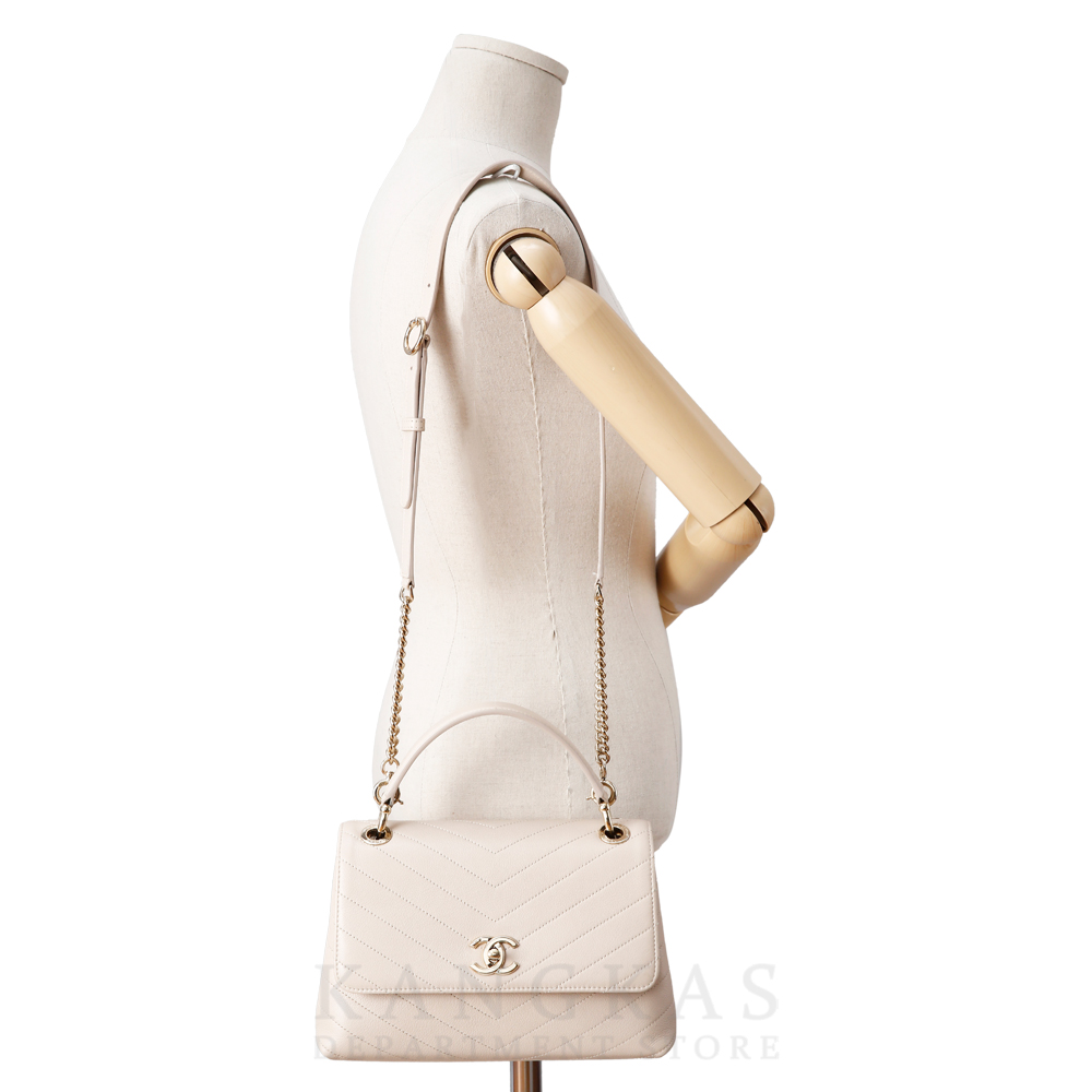 CHANEL(USED) 샤넬 시즌 쉐브론 탑핸들겸 숄더백