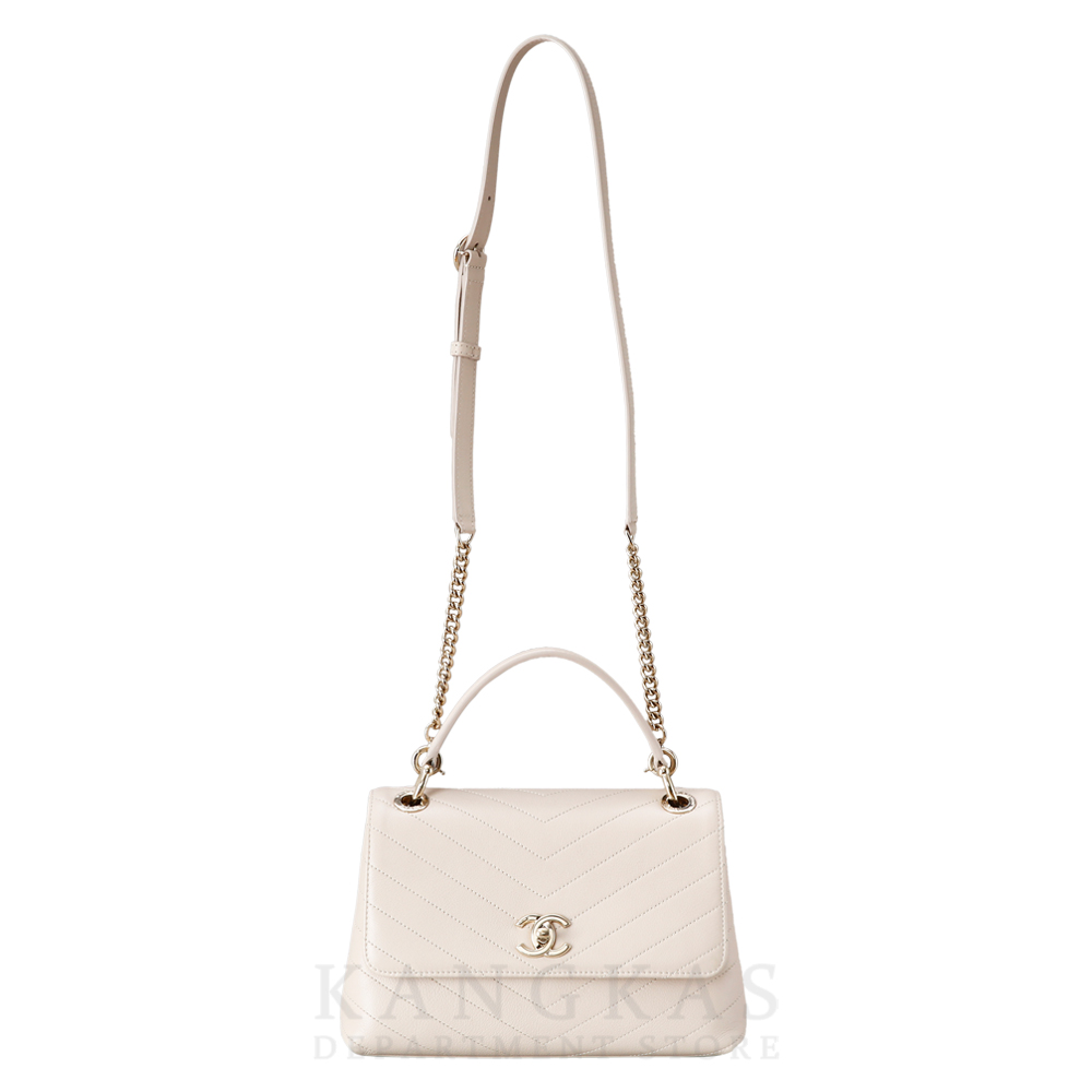 CHANEL(USED) 샤넬 시즌 쉐브론 탑핸들겸 숄더백