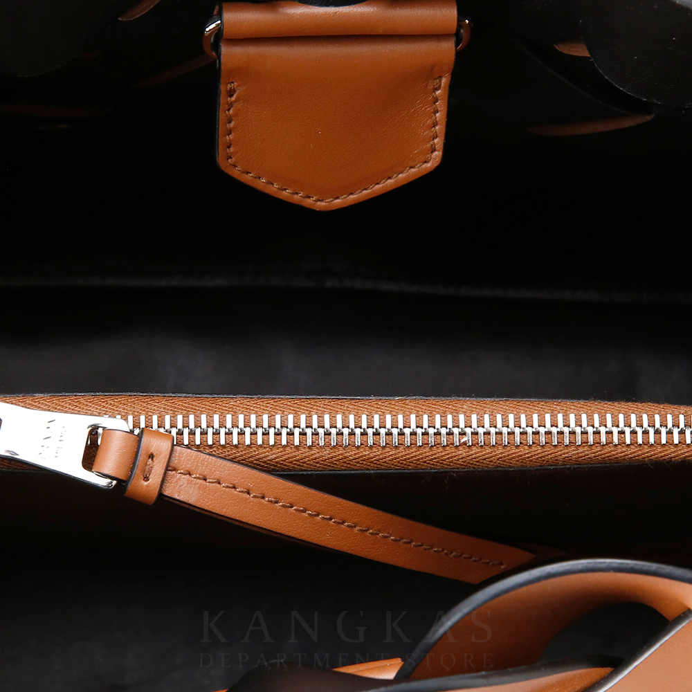 PRADA(USED)프라다 1BA290 비텔로 인트레치 우븐 토트백