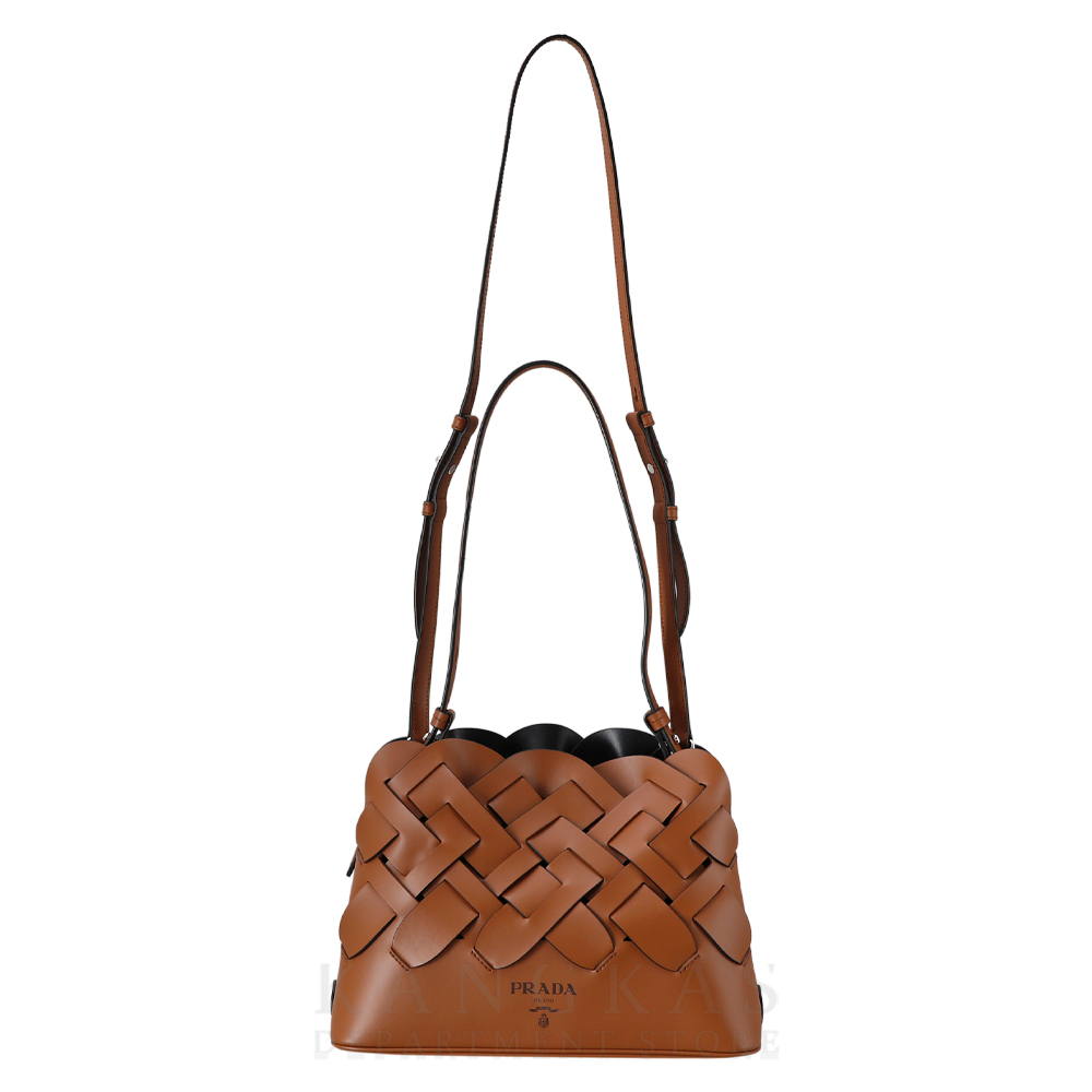 PRADA(USED)프라다 1BA290 비텔로 인트레치 우븐 토트백