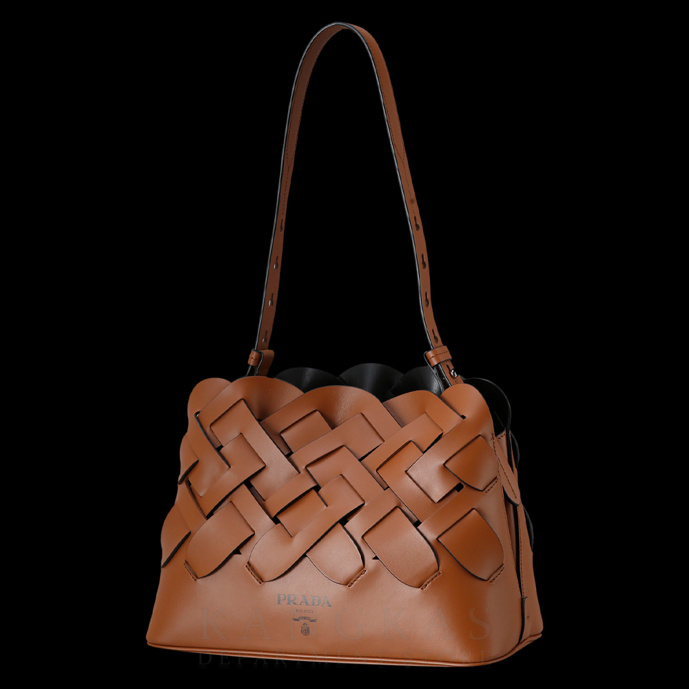 PRADA(USED)프라다 1BA290 비텔로 인트레치 우븐 토트백