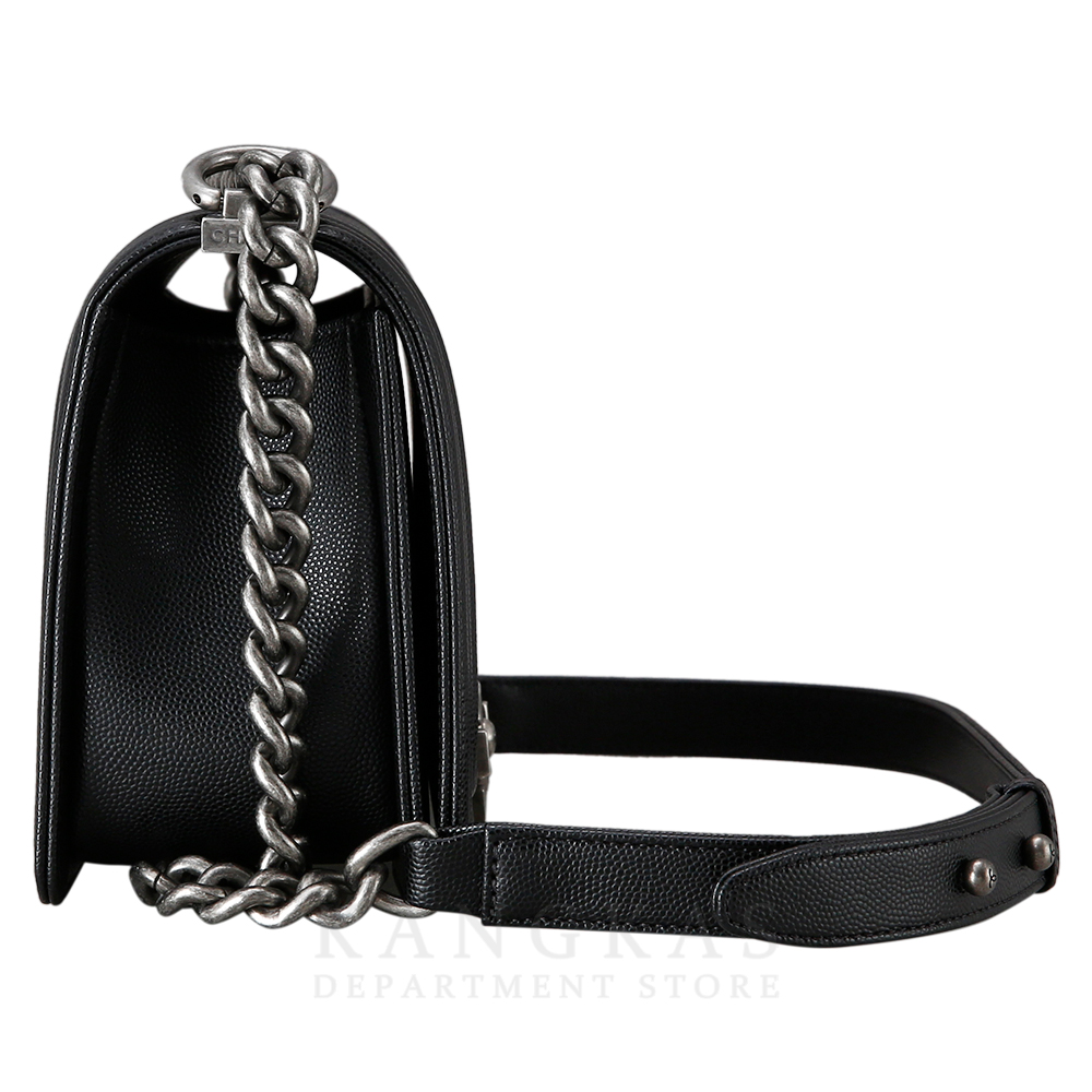 CHANEL(USED)샤넬 보이샤넬 캐비어 미듐 은장